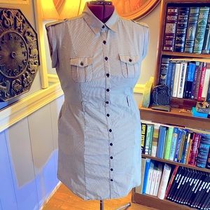 Worthington stretch military style button up dress